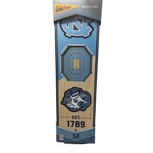 UNC Tar Heels YouTheFan 3D Wall Art Premium Banner 6x19 North Carolina Stadium‎